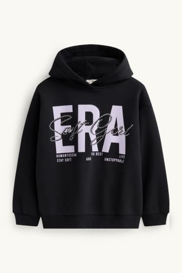 Kinder Mädchen - Hoodie mit Strasssteinen - schwarz