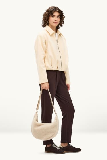 Women - Teddy fur crossbody bag - cremewhite