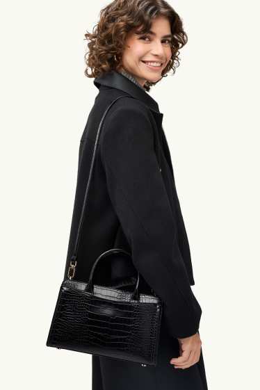 Donna - Borsa a tracolla - similpelle - nero
