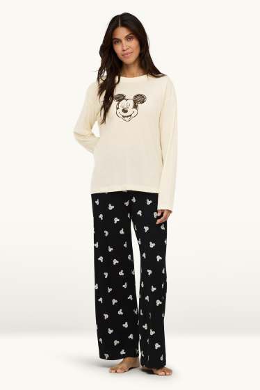 Femei - Pijama - Mickey Mouse - alb / negru