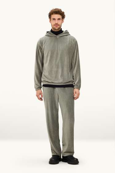 Herren - Jogginghose - Relaxed Fit - gerippt - khaki