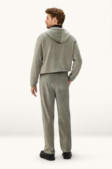 Herren - Jogginghose - Relaxed Fit - gerippt - khaki
