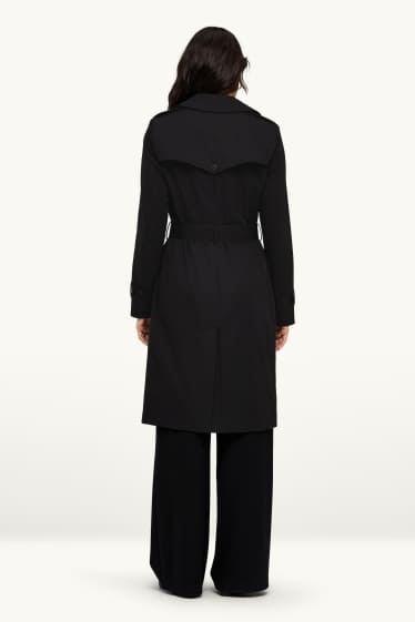 Women - Trench coat - water-repellent - black