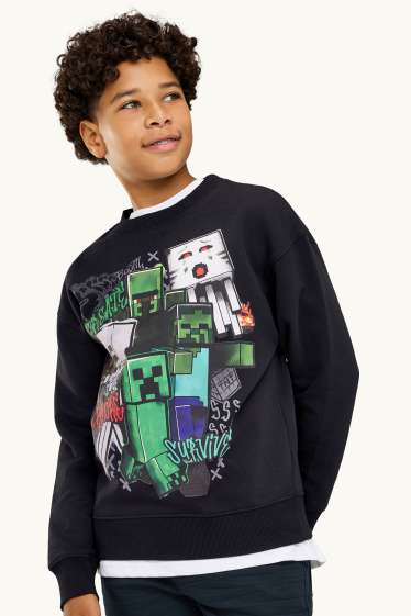 Kinderen: jongens - Set van 2 - Minecraft - hoodie en sweatshirt - zwart
