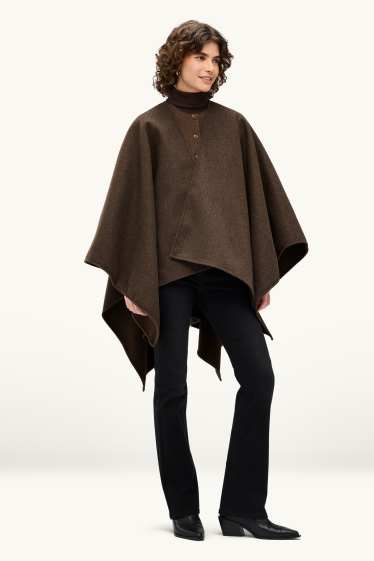Women - Poncho - dark brown