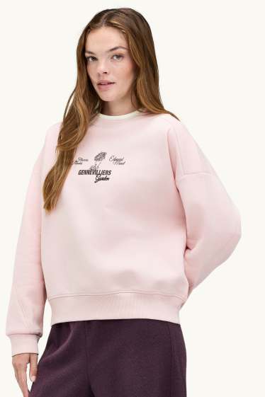 Women - Oversized sweatshirt - pale pink