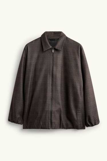 Damen - Blouson - kariert - grau-braun