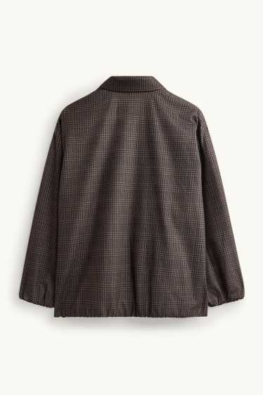 Damen - Blouson - kariert - grau-braun