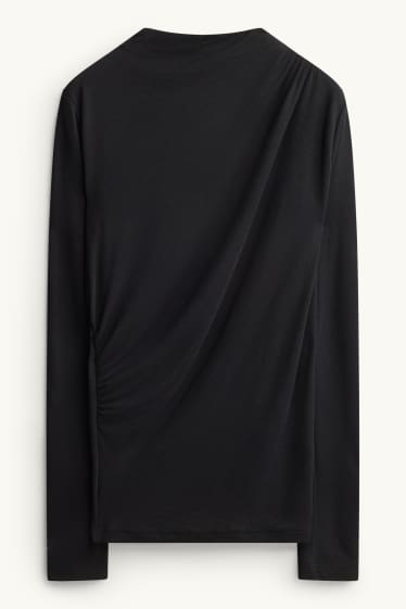 Dona - Samarreta de màniga llarga - slim fit - negre