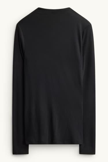 Dona - Samarreta de màniga llarga - slim fit - negre