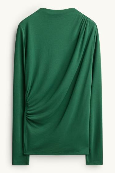 Dona - Samarreta de màniga llarga - slim fit - verd fosc