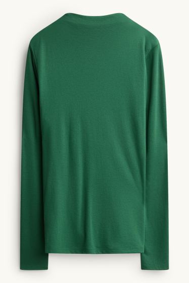 Dona - Samarreta de màniga llarga - slim fit - verd fosc