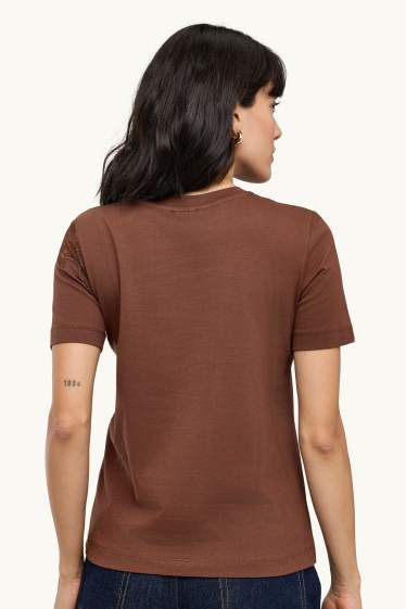 Damen - T-Shirt - Regular Fit - braun