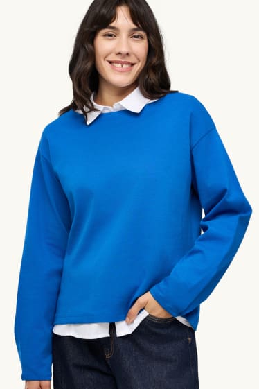 Femmes - Haut à manches longues - regular fit - bleu