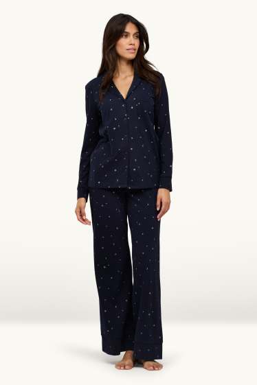 Women - Pyjamas - patterned - dark blue