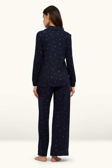 Women - Pyjamas - patterned - dark blue