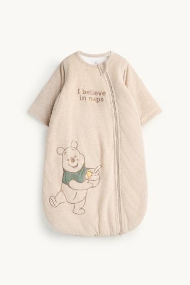Baby: meisjes - Winnie de Poeh - babyslaapzak van velours - 6 tot 18 maanden - 3,5 TOG - beige