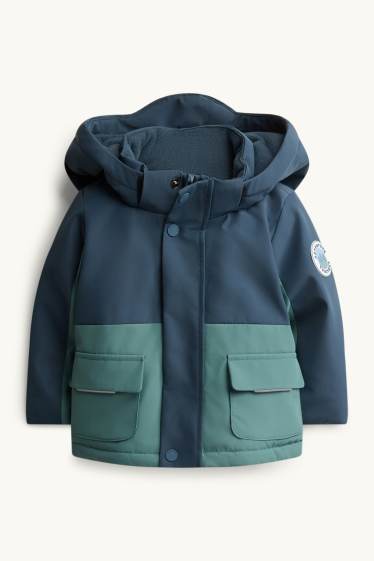 Bébés garçons - Parka bébé - doublé - finition déperlante - vert foncé / bleu foncé
