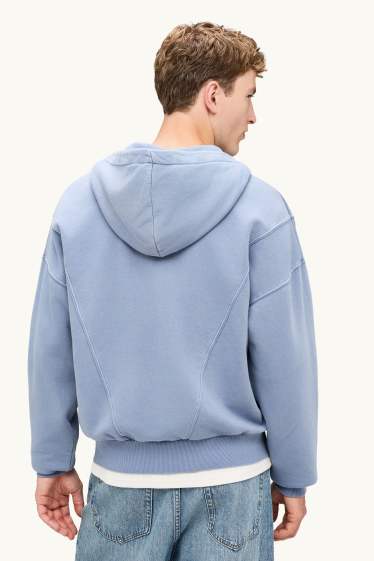Herren - Sweatjacke mit Kapuze - hellblau