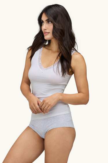 Donna - Confezione da 2 - maglia intima - bianco / rosa