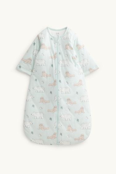 Neonati - Orso polare e foca - sacco nanna per neonati - 6-18 mesi - 3,0 TOG - azzurro