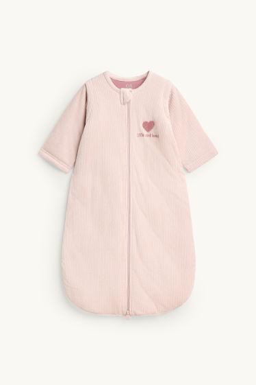 Bébés filles - Petit cœur - gigoteuse - 6 à 18 mois - 3,5 TOG - finition côtelée - rose tendre