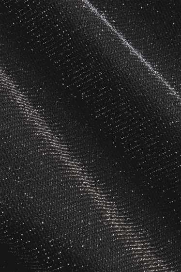 Femmes - Haut à manches longues - regular fit - effet brillant - noir / argent