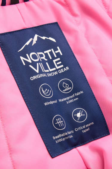 Kinder Mädchen - Skihose - wasserdicht - blau  / pink