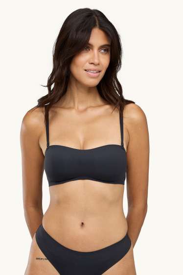 Femmes - Soutien-gorge bandeau invisible - ampliforme - noir