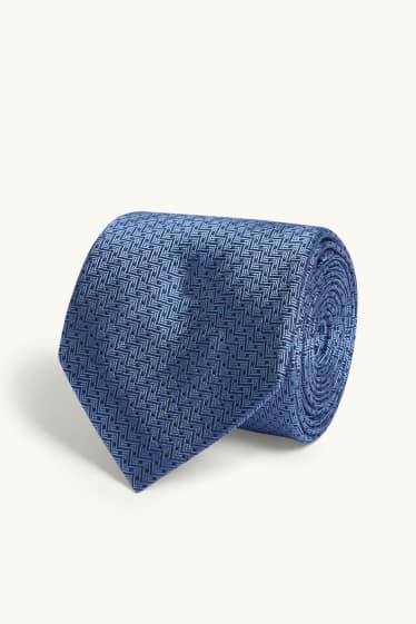 Herren - Seidenkrawatte - blau