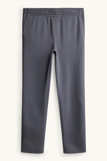Uomo - Pantaloni sportivi - regular fit - tessuto tramato - grigio scuro