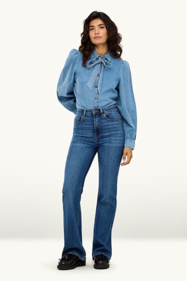 Donna - Jeans svasati - vita alta - jeans blu