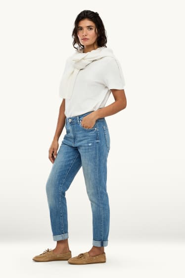 Dámské - Boyfriend jeans - mid waist - džíny - modré
