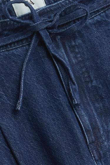 Dames - Wide leg jeans - high waist - jeansdonkerblauw