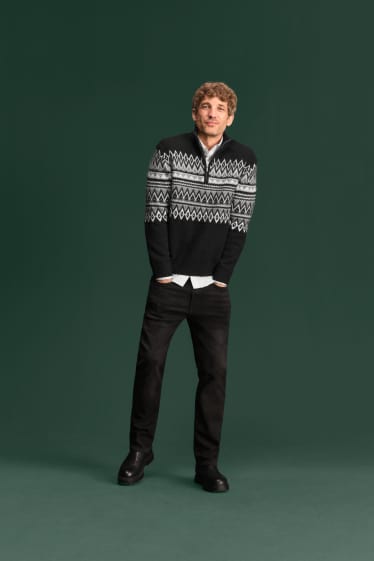 Men - Straight jeans - flex jog denim - LYCRA® - black