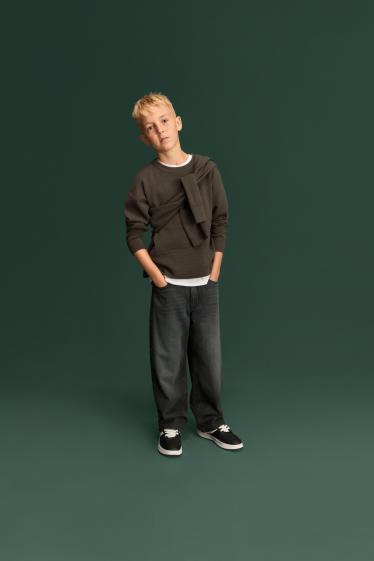 Nen - Baggy Jeans - texans tèrmics - texà gris fosc