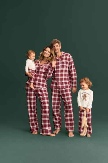 Donna - Mini Me - pigiama natalizio da donna - a quadretti - rosso / bianco