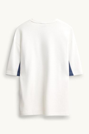 Bărbați - Tricou - alb / albastru