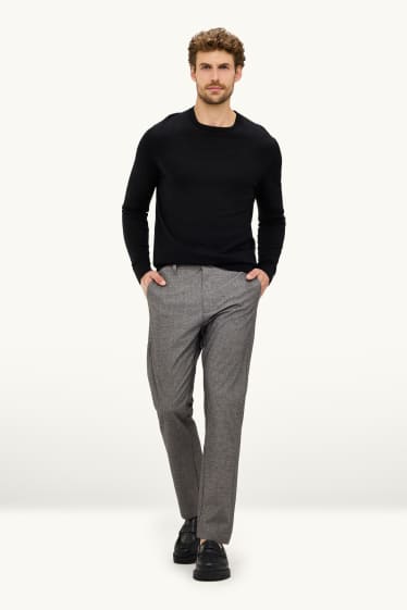 Bărbați - Chino - regular fit - gri melanj