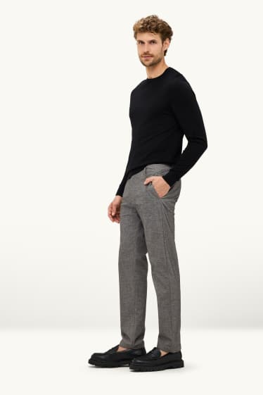 Bărbați - Chino - regular fit - gri melanj