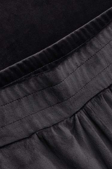 Dona - Pantalons de xandall de vellut - gris fosc
