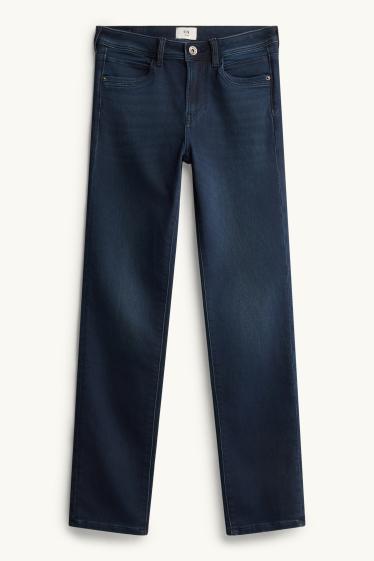 Femei - Pantaloni cu 5 buzunare - denim-albastru închis