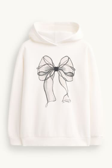 Kinder Mädchen - Schleife - Set - Hoodie und Jogginghose - 2 teilig - weiß / schwarz