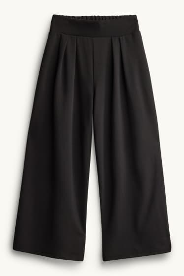 Dames - Pantalon - high waist - wide leg - zwart