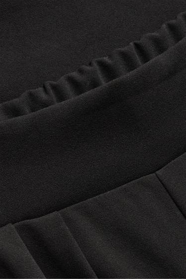 Dames - Pantalon - high waist - wide leg - zwart