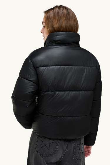 Damen - Steppjacke - gefüttert - schwarz