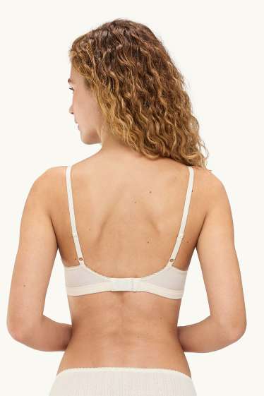 Women - Pointelle bralette - padded - cremewhite