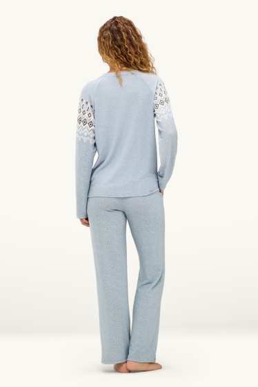 Dames - Pyjama - lichtblauw-mix
