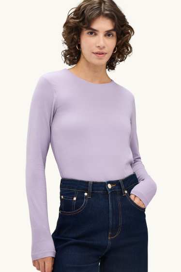 Femmes - Haut à manches longues - slim fit - lilas