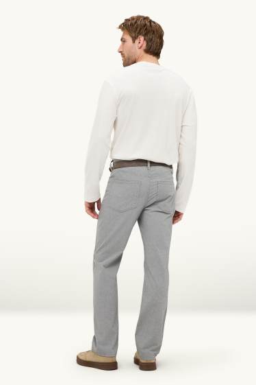 Heren - Broek met riem - regular fit - lichtgrijs